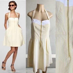 Lilly Pulitzer Yellow and White Halter Dress